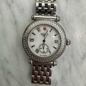 Michele Silver Watch with Diamonds